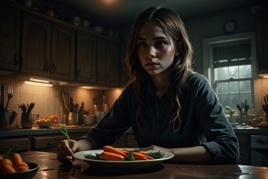 Emaciated young woman symbolizing health consequences of poorly planned veganism